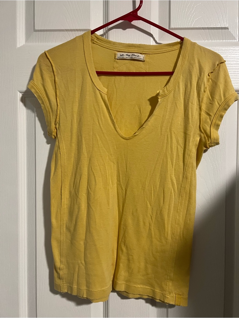 We The Free Yellow Scoop Neck Short Sleeve Tee